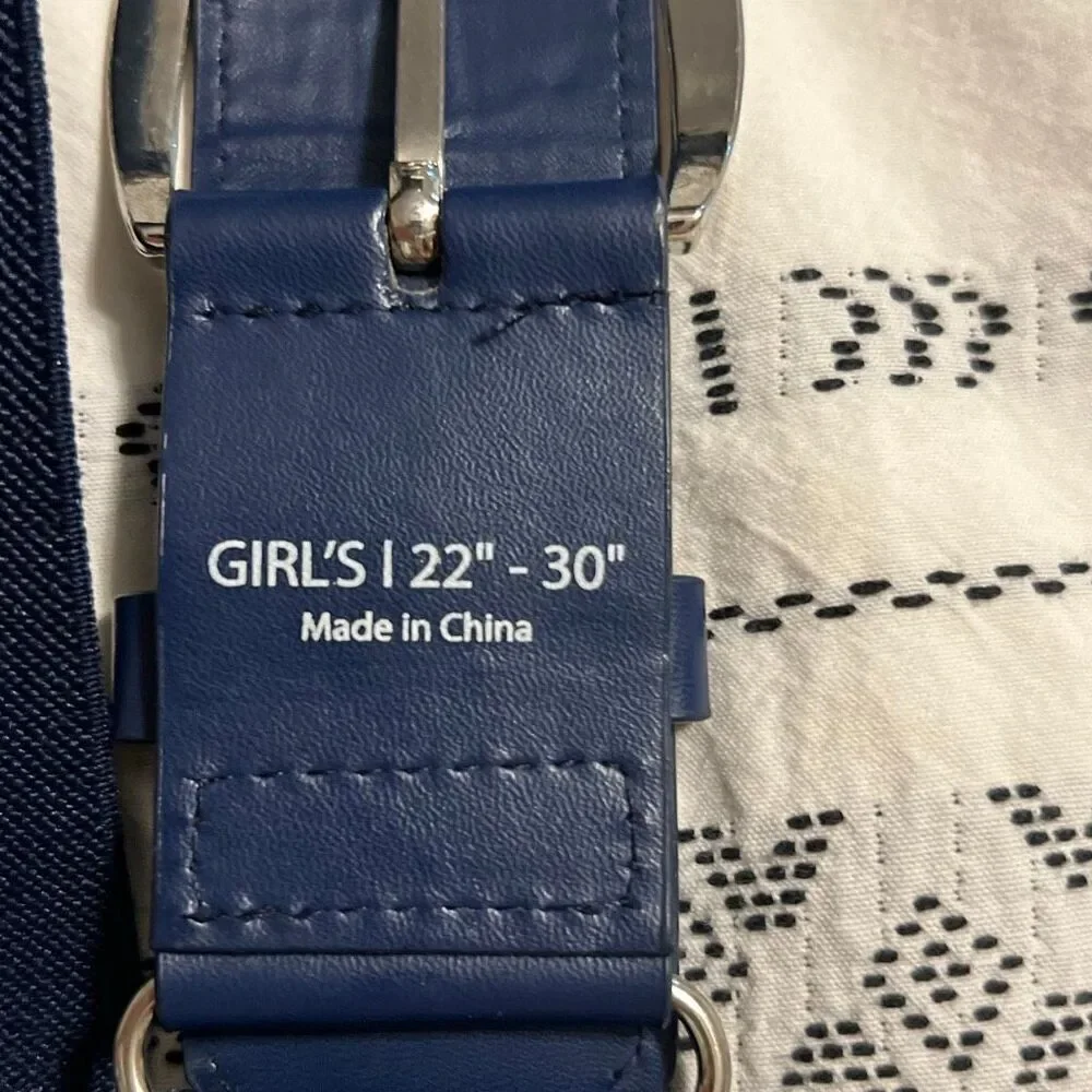 Girls Softball Belt Bundle – Under Armour Orange Elastic Belt & Navy Blue Stretc